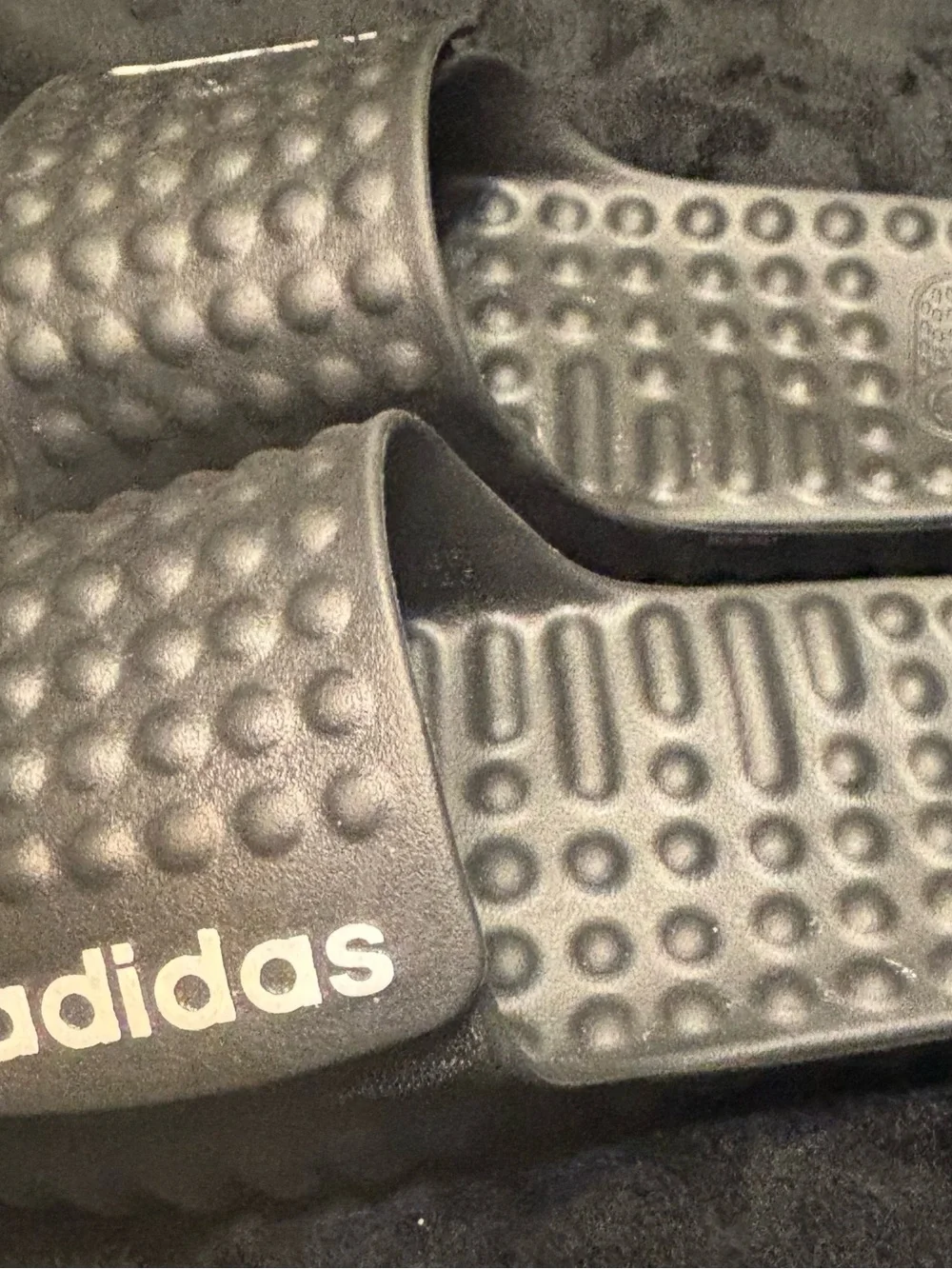 adidas Black Massage Slide Sandals